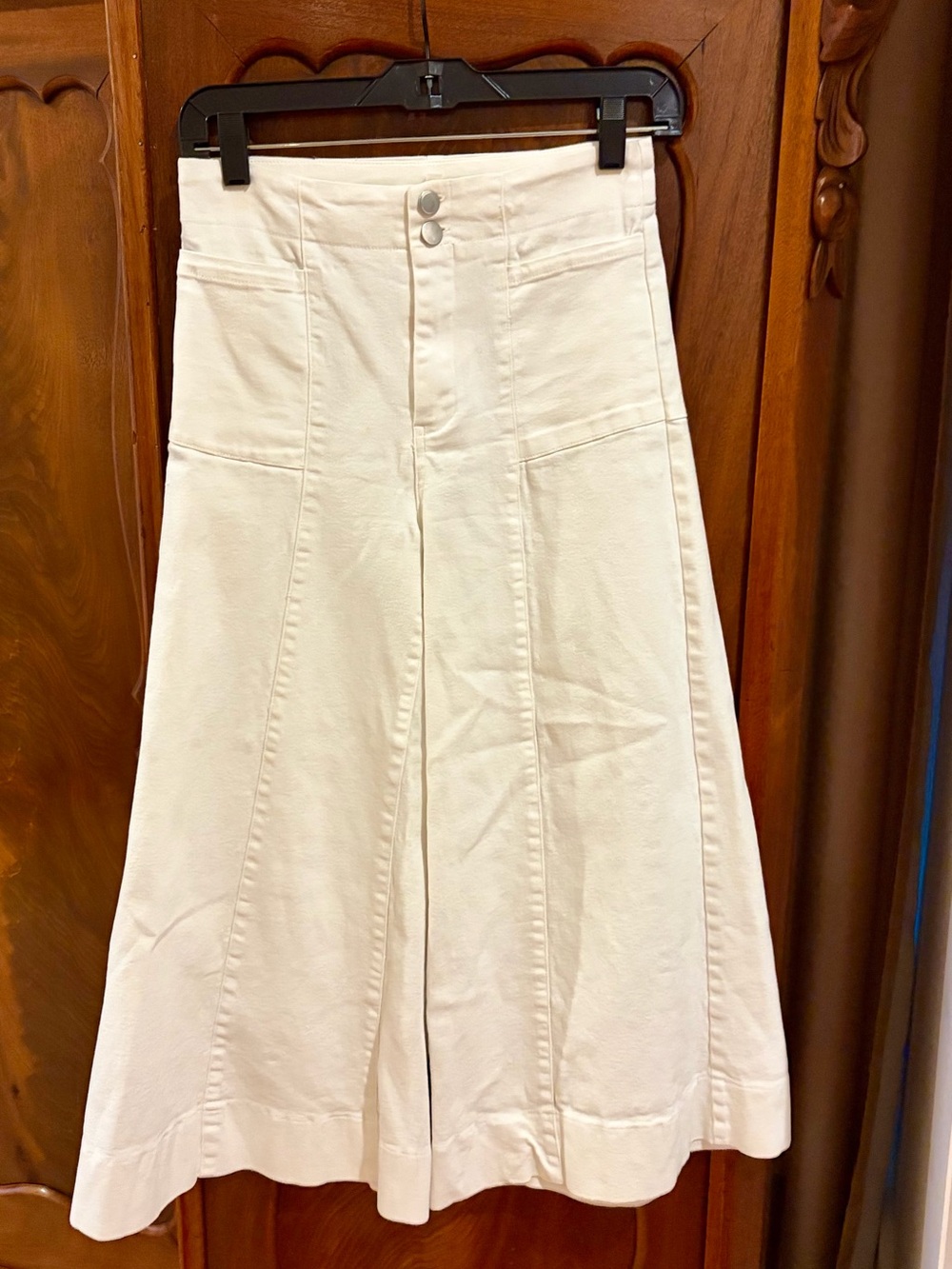 High-Waist Wide-Leg White Women's Jeans